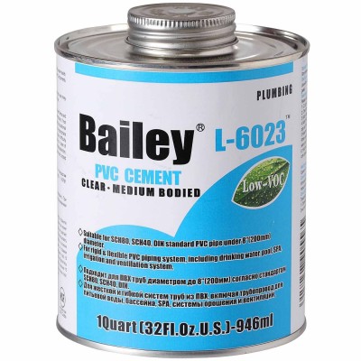 Клей для труб ПВХ Bailey 473 мл Клей для труб ПВХ Bailey 473 мл