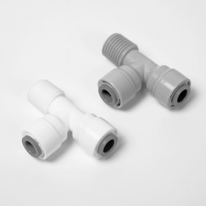 Фитинг Т-подобный (трубка-трубка-резьба) 3/8"-3/8"-1/2" 
