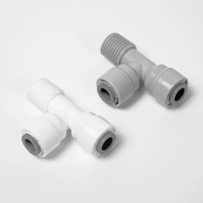 Фитинг Т-подобный (трубка-трубка-резьба) 3/8"-3/8"-1/2" 